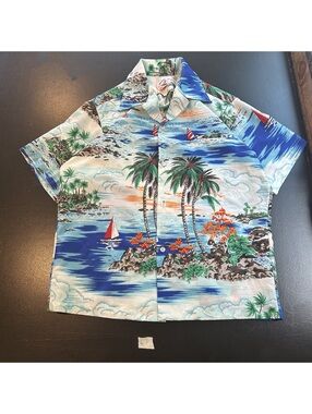 Shoreline Hawaii Vintage Hawaiian Shirt with Tropical Print